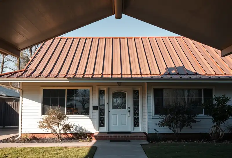 Illustration of house with a standing-seam metal roof in a 1958-era home