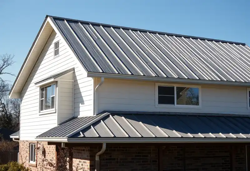 Illustration of house with a standing-seam metal roof in a 1958-era home